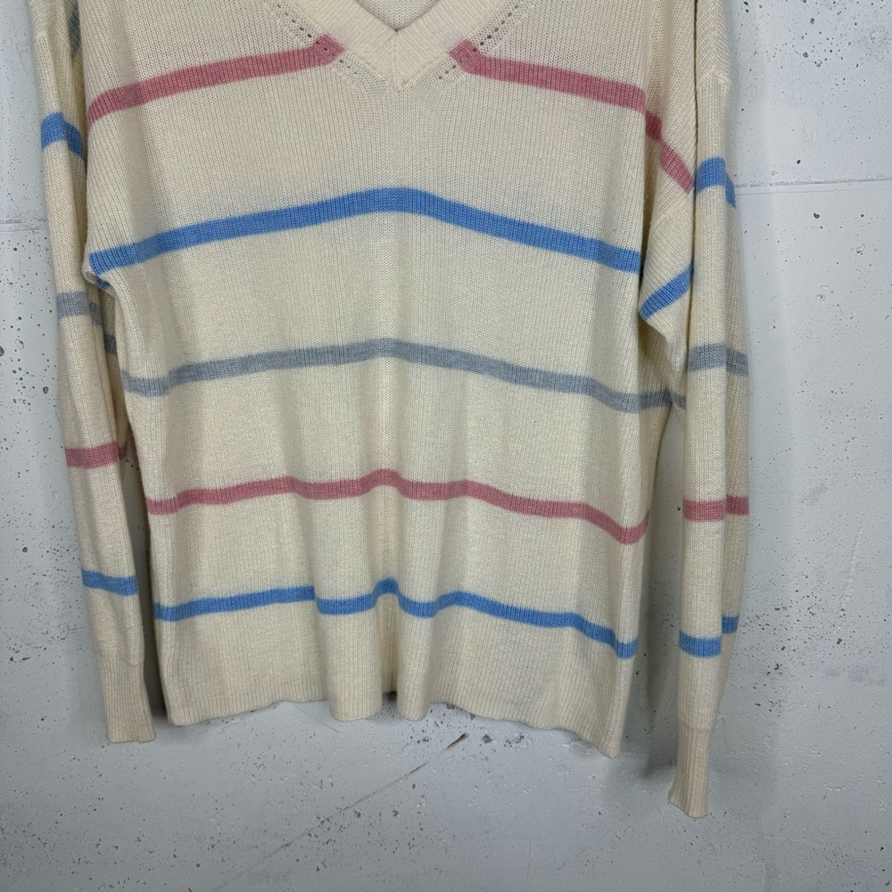 American Eagle Deep V-Neck Striped Colorful Pullover Swater Med - Picture 3 of 7